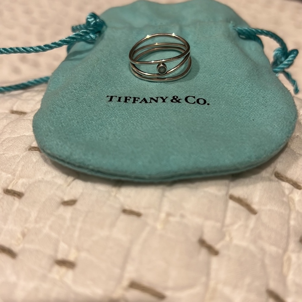 Women’s Tiffany Wave Three-Row Diamond Ring, Better than New